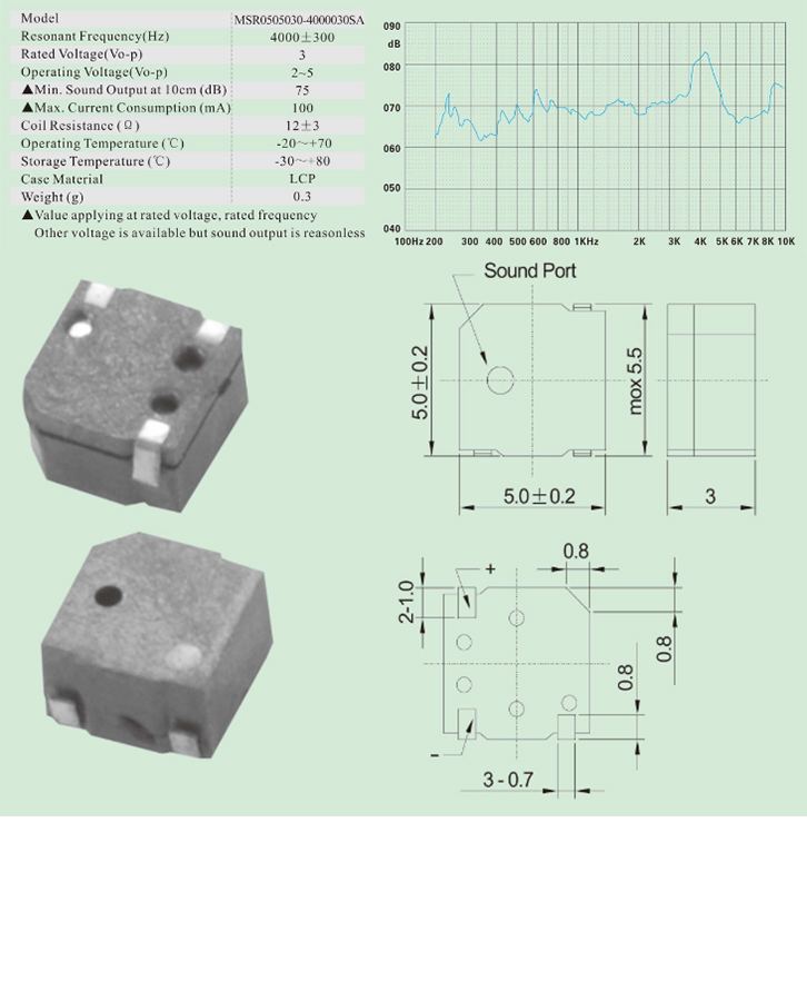貼片蜂鳴器參數(shù)圖