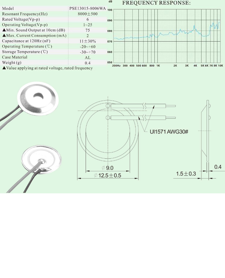 壓電蜂鳴器參數圖